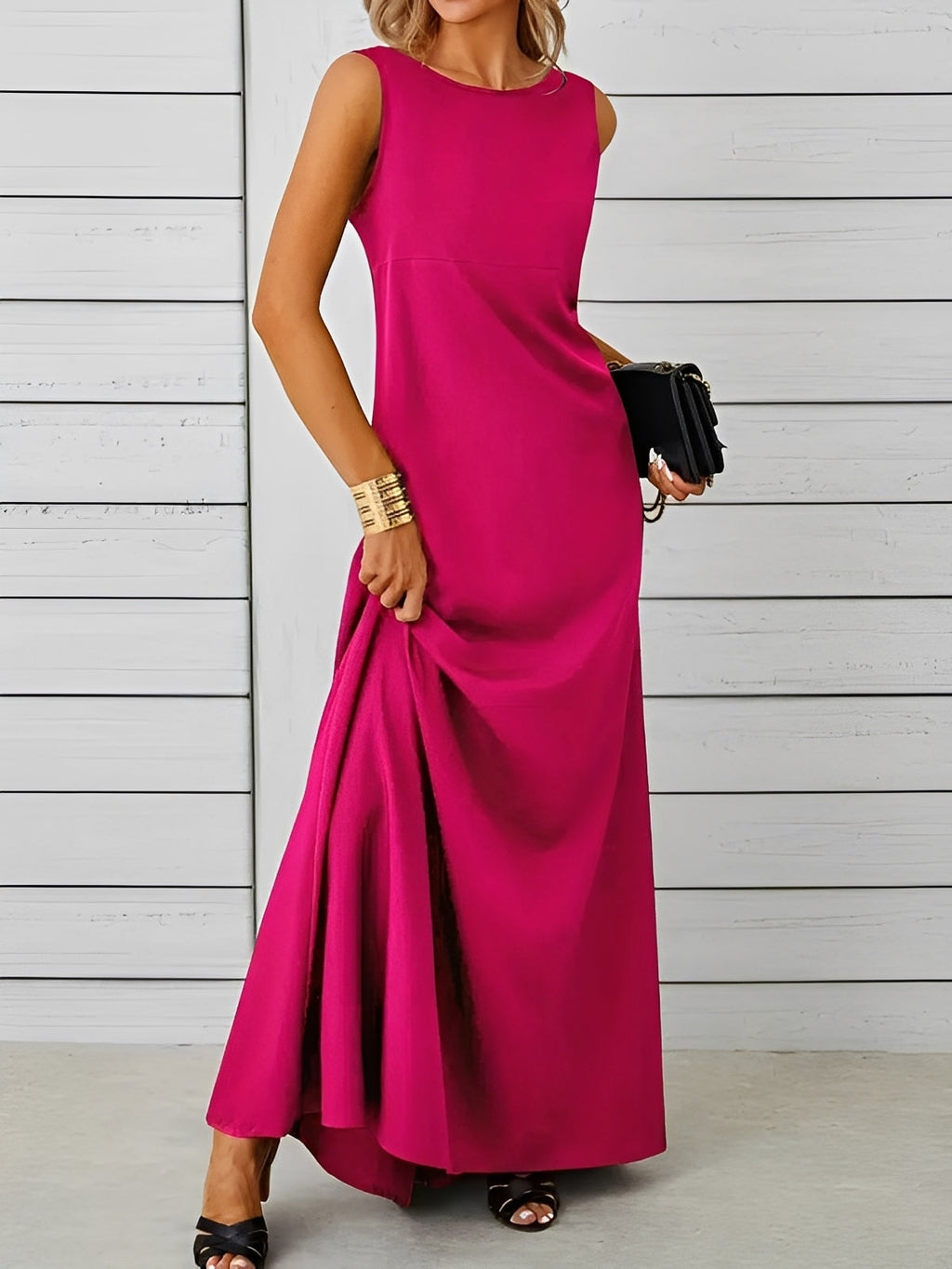 Maxi Dress Women's Sleek Silhouette with Flattering Flow - Image 2