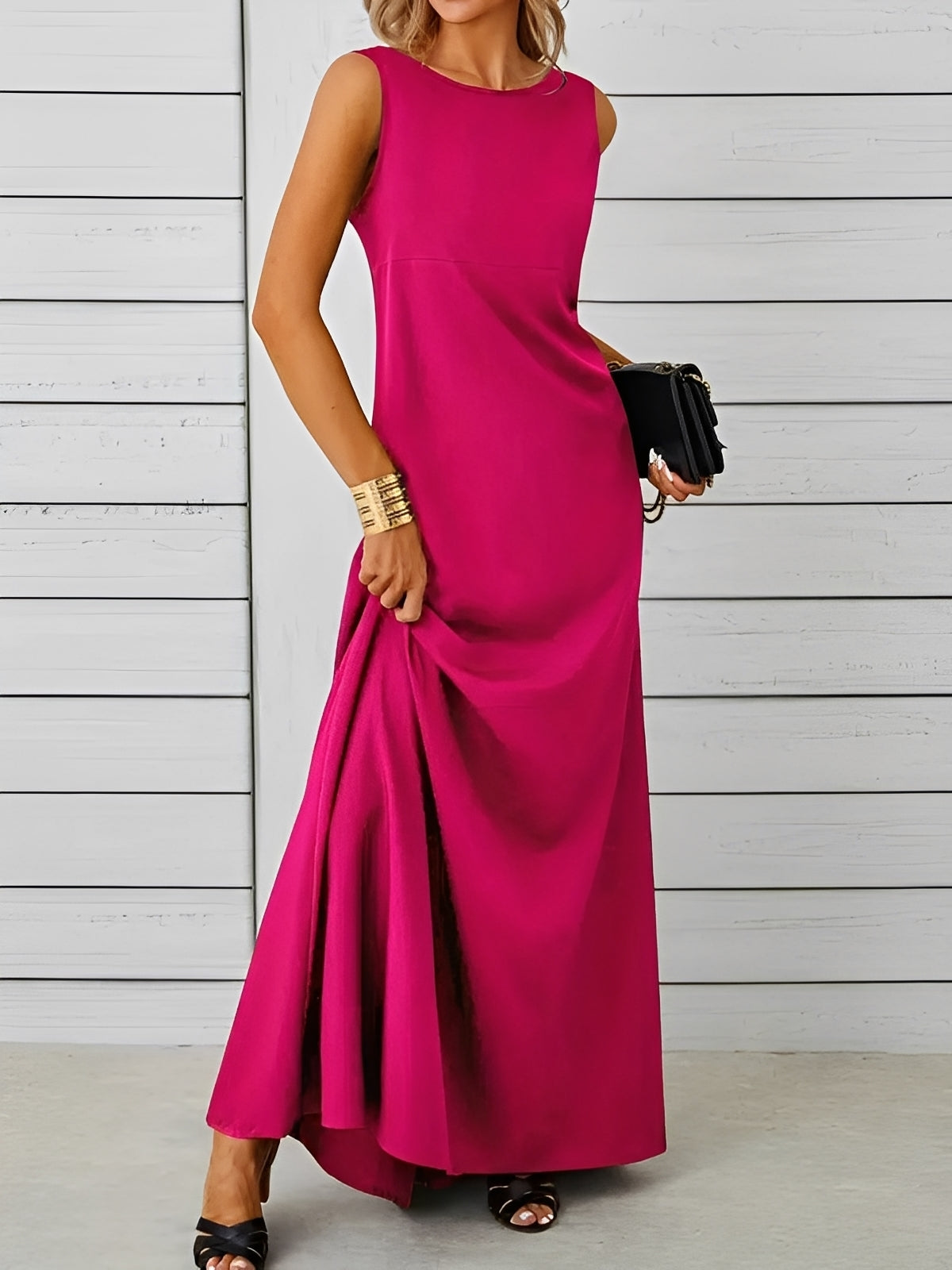 Maxi Dress Women's Sleek Silhouette with Flattering Flow - Image 2