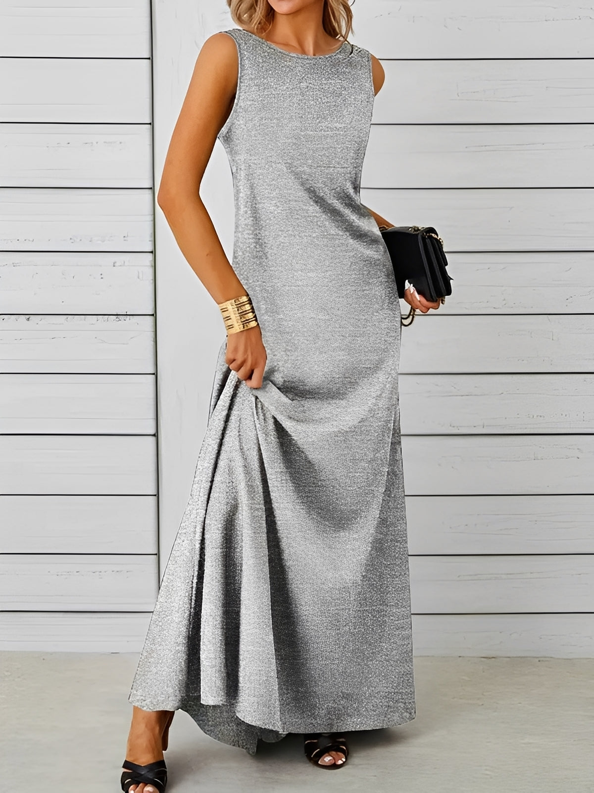Maxi Dress Women's Sleek Silhouette with Flattering Flow - Image 4
