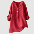 Ingrid – Women Button Tunic Blouse - Image 1