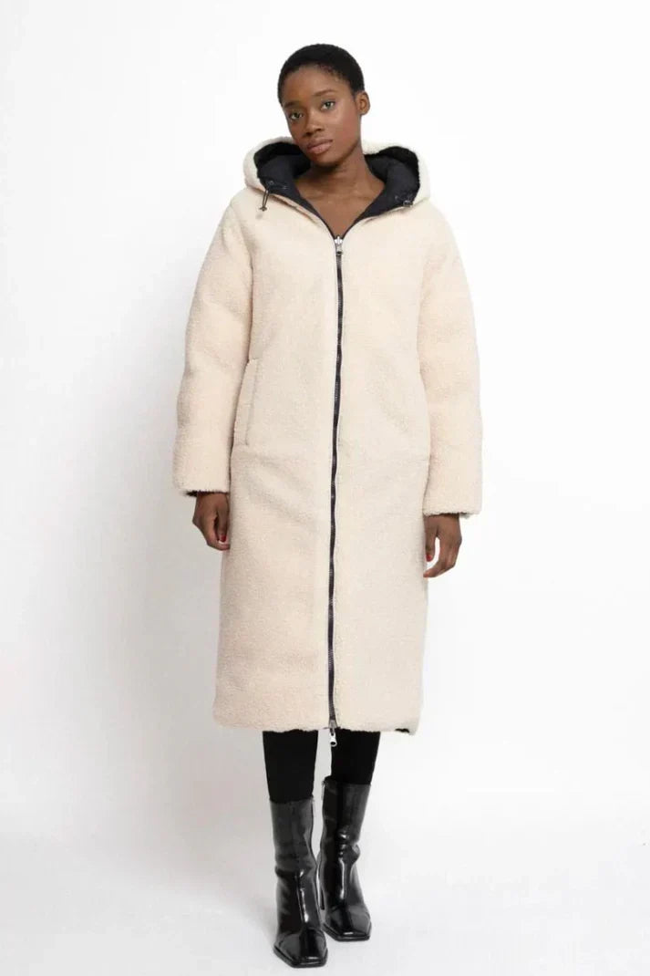 Longline Jacket Women's with Hood and Textured Finish - Image 3