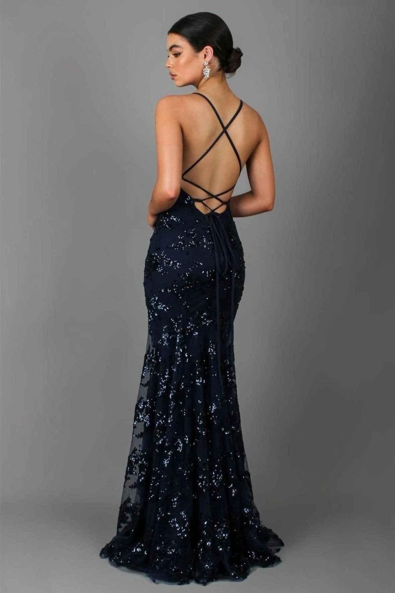 Maxi Dress Women's Elegant Design with Sparkling Detail - Image 2