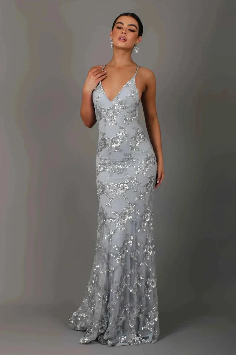 Maxi Dress Women's Elegant Design with Sparkling Detail - Image 3