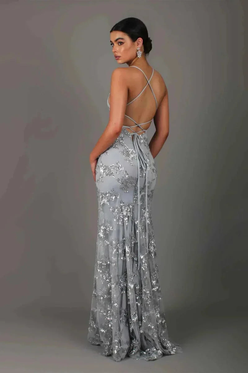 Maxi Dress Women's Elegant Design with Sparkling Detail - Image 4