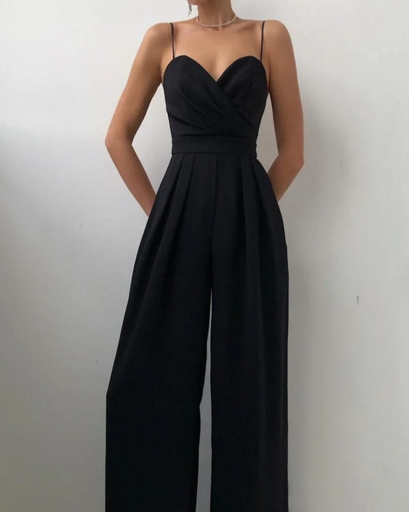 Wide Leg Jumpsuit Women's with Spaghetti Straps - Image 1