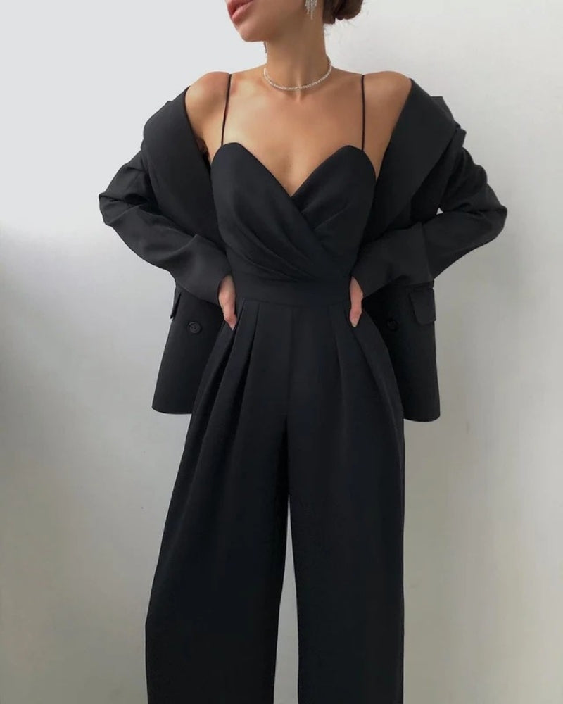 Wide Leg Jumpsuit Women's with Spaghetti Straps - Image 2
