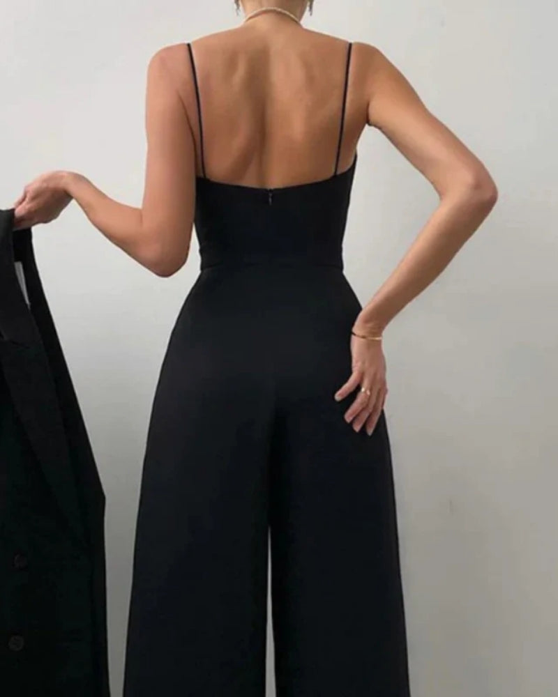 Wide Leg Jumpsuit Women's with Spaghetti Straps - Image 3