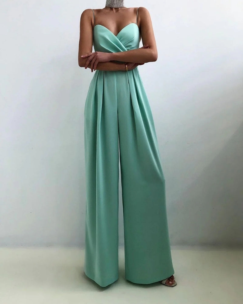 Wide Leg Jumpsuit Women's with Spaghetti Straps - Image 5