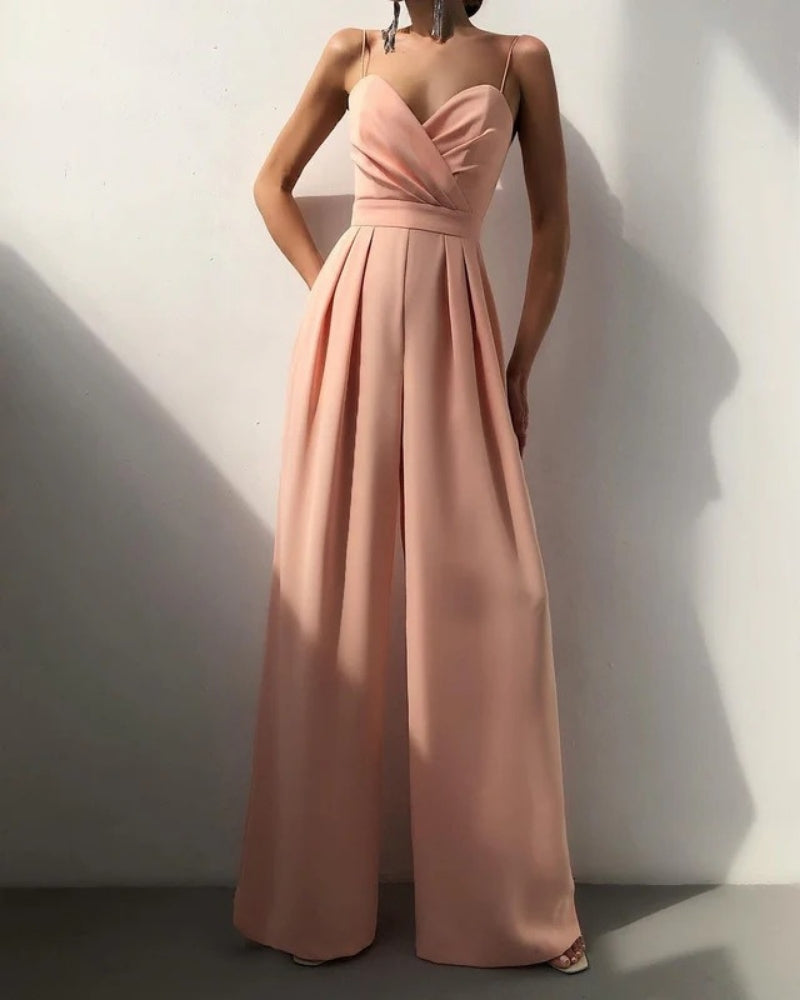 Wide Leg Jumpsuit Women's with Spaghetti Straps - Image 7