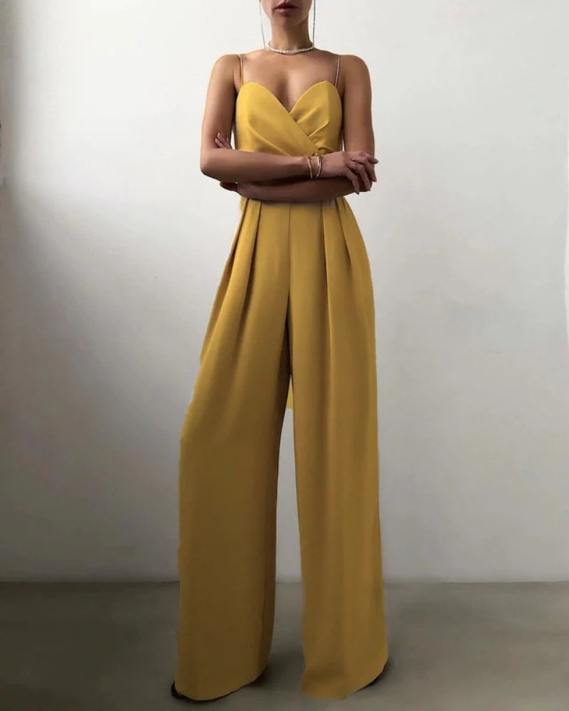 Wide Leg Jumpsuit Women's with Spaghetti Straps - Image 8