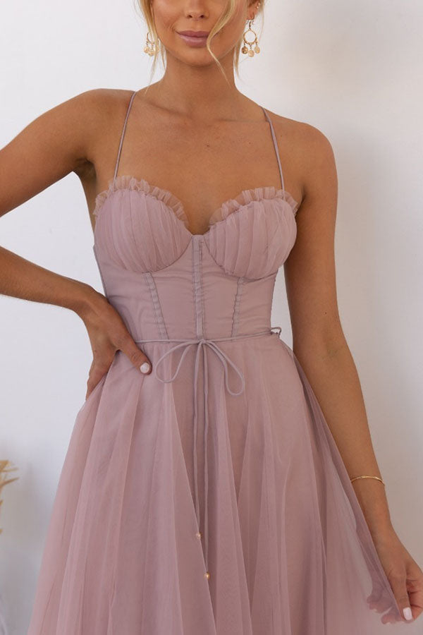 Midi Dress Women with Sweetheart Neckline and Flowy Skirt - Image 9