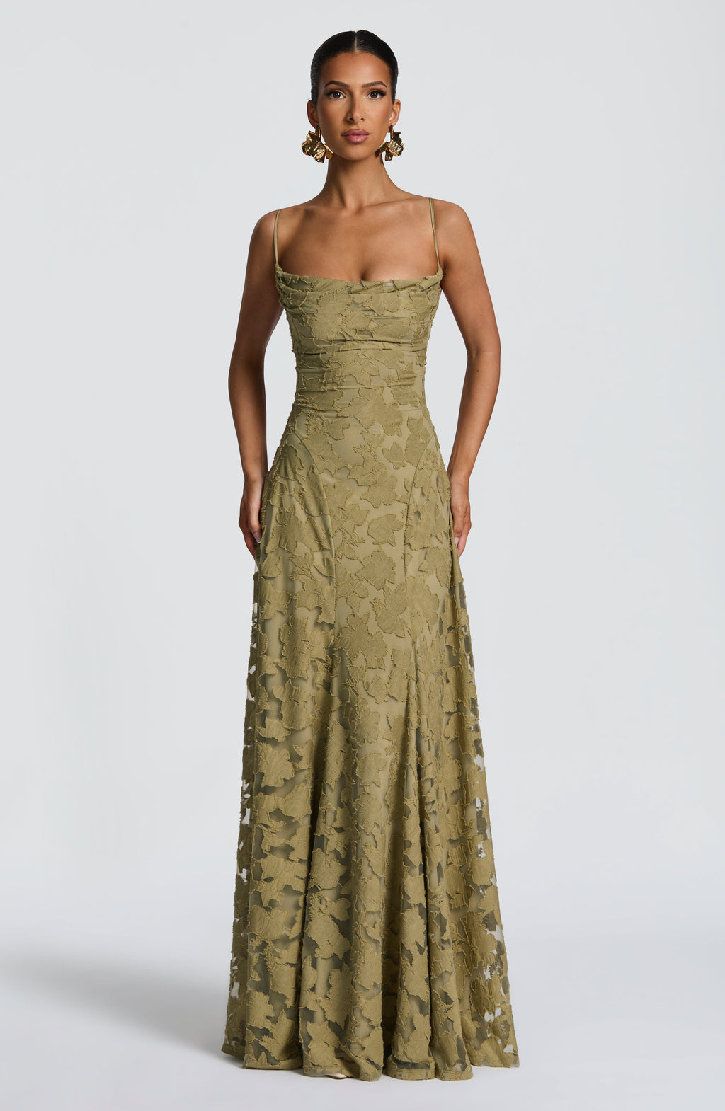 Maxi Dress Women's Elegant Floral Design with Flattering Silhouette - Image 3