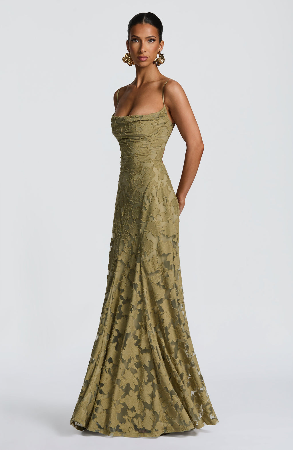 Maxi Dress Women's Elegant Floral Design with Flattering Silhouette - Image 5