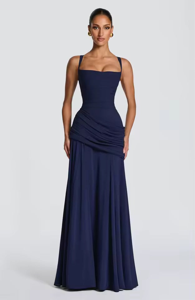Maxi Dress Women with Structured Bodice and Flowing Skirt - Image 7