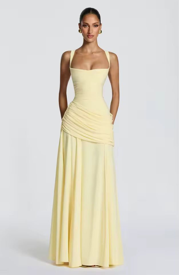 Maxi Dress Women with Structured Bodice and Flowing Skirt - Image 2