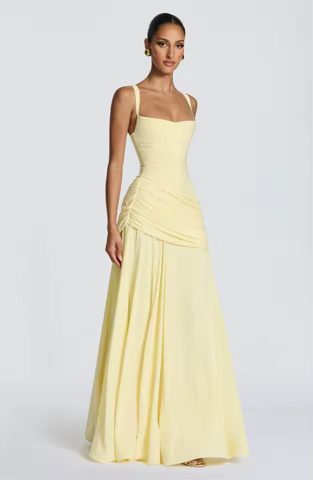 Maxi Dress Women with Structured Bodice and Flowing Skirt - Image 3