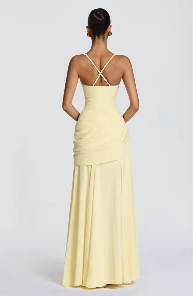 Maxi Dress Women with Structured Bodice and Flowing Skirt - Image 4
