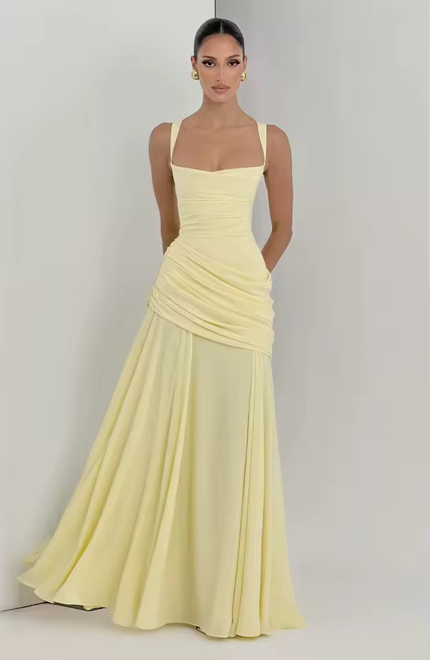 Maxi Dress Women with Structured Bodice and Flowing Skirt - Image 6