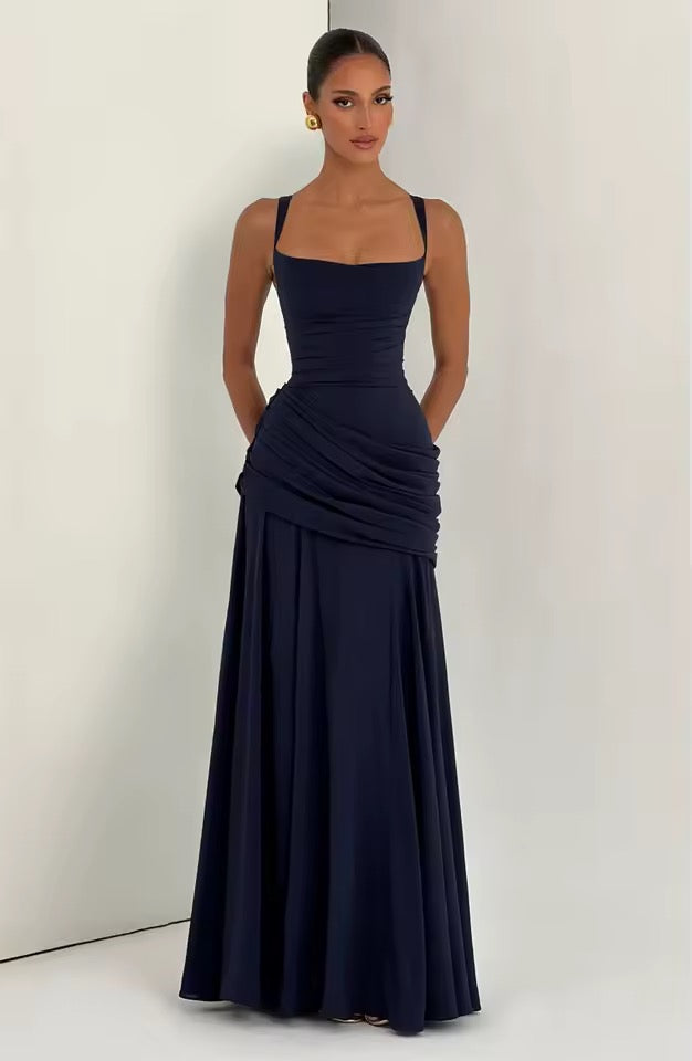 Maxi Dress Women with Structured Bodice and Flowing Skirt - Image 11