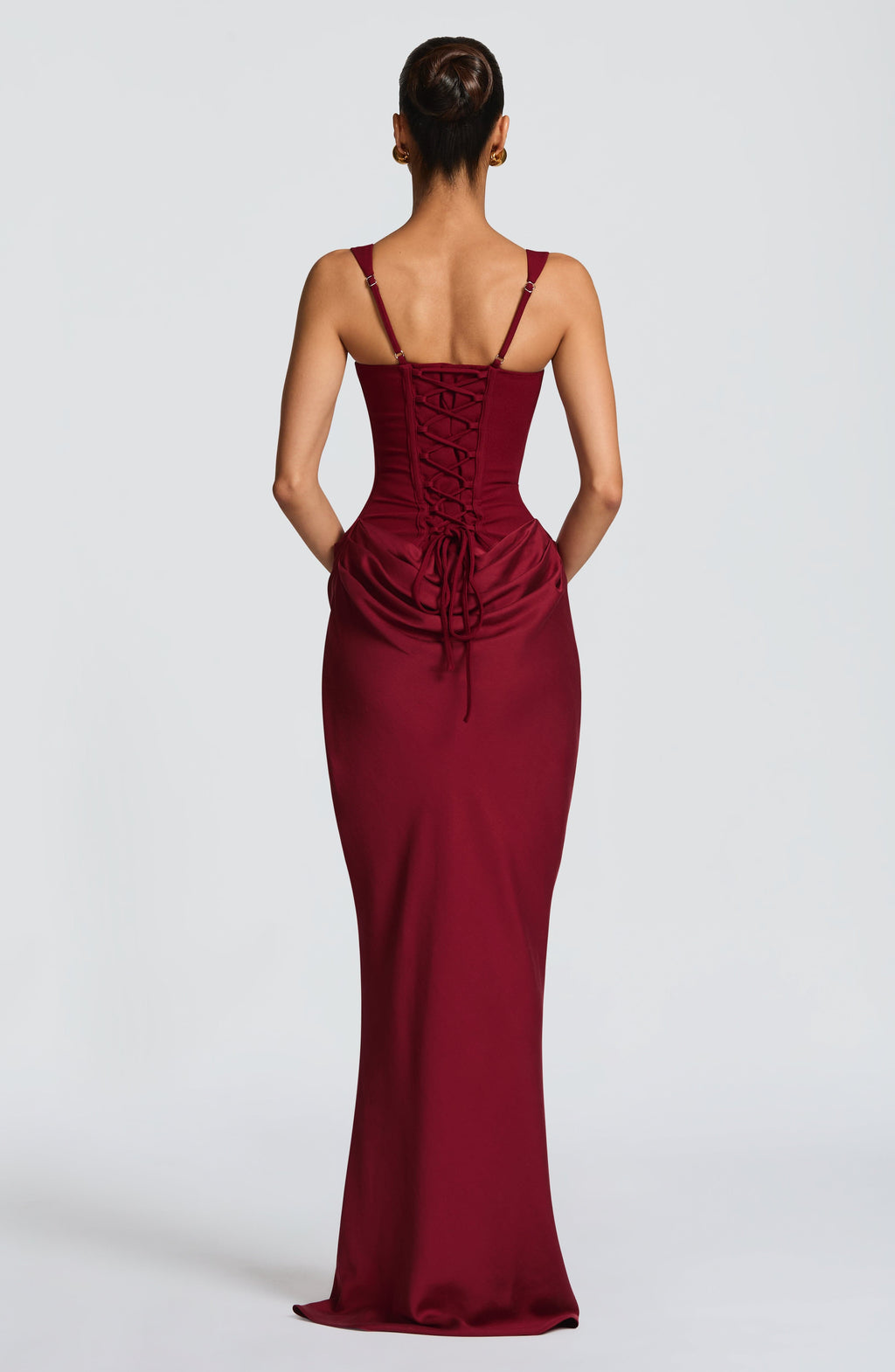 Elegant Women's Maxi Dress with Square Neckline and Draped Detail - Image 4