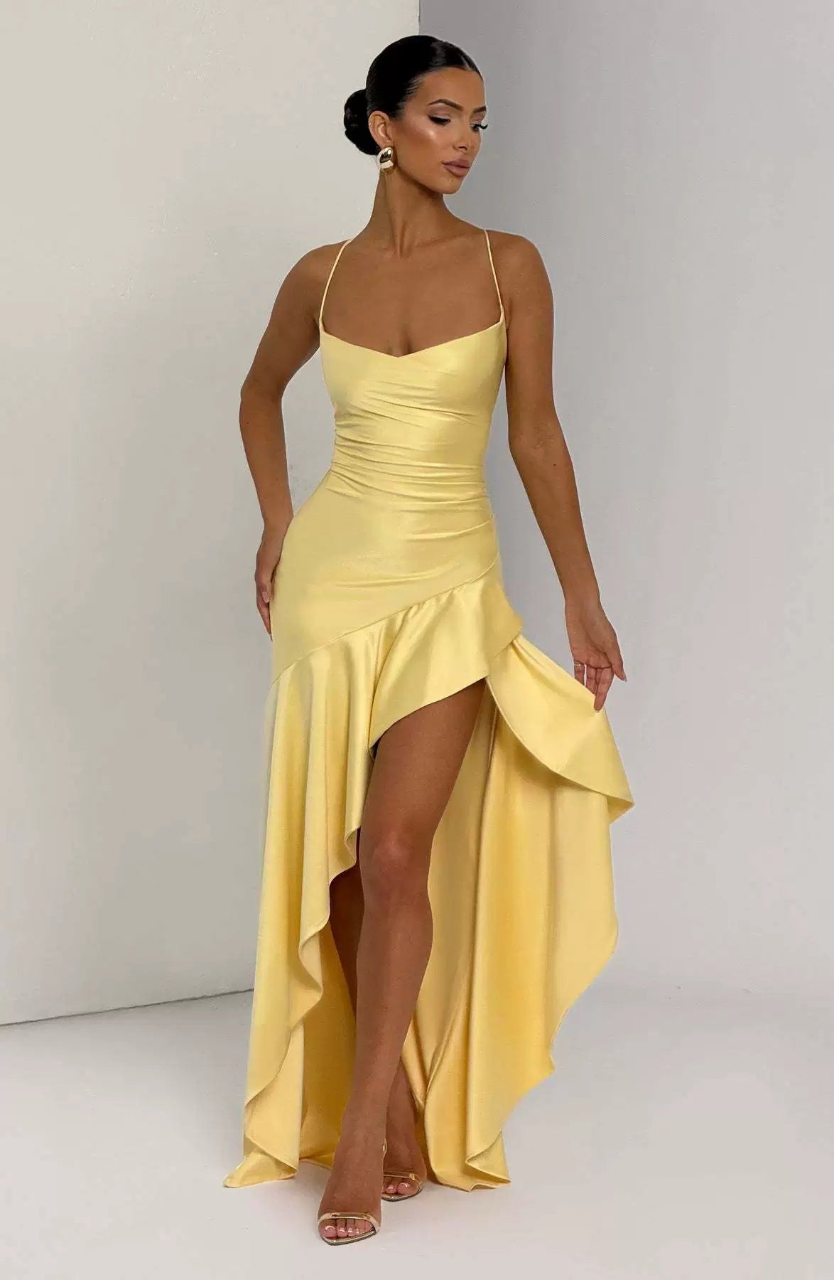 Maxi Dress Women's Elegant Silhouette with High Slit - Image 12