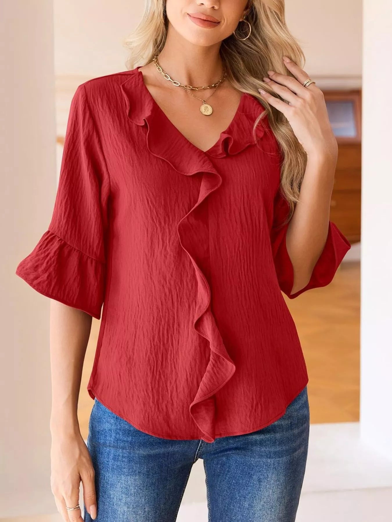 Annika – Ruffled Elegance Blouse - Image 12