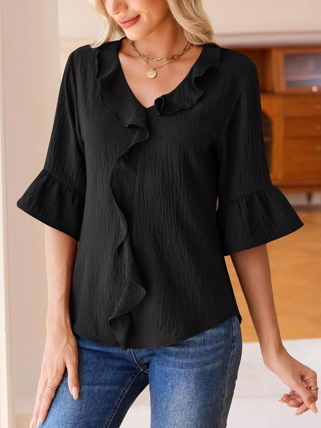 Annika – Ruffled Elegance Blouse - Image 11