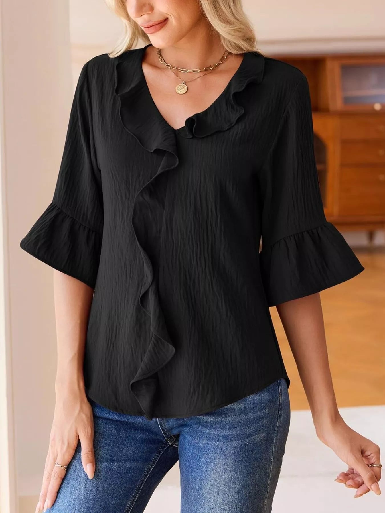 Annika – Ruffled Elegance Blouse - Image 11