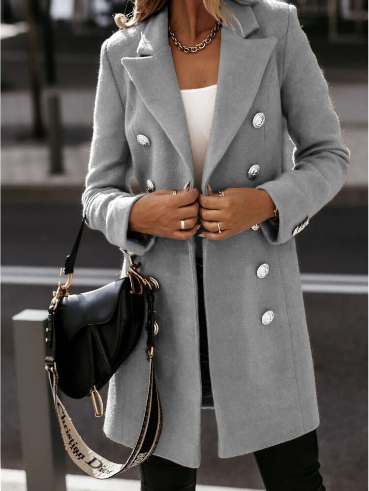 Double-breasted women's jacket with a fitted silhouette and elegant buttons - J&B; - 3 - Elvaroza.com