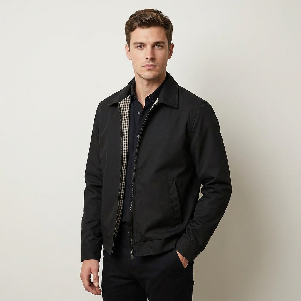 Casual men's jacket in a slim fit with a zipper - J&B; - 6 - Elvaroza.com