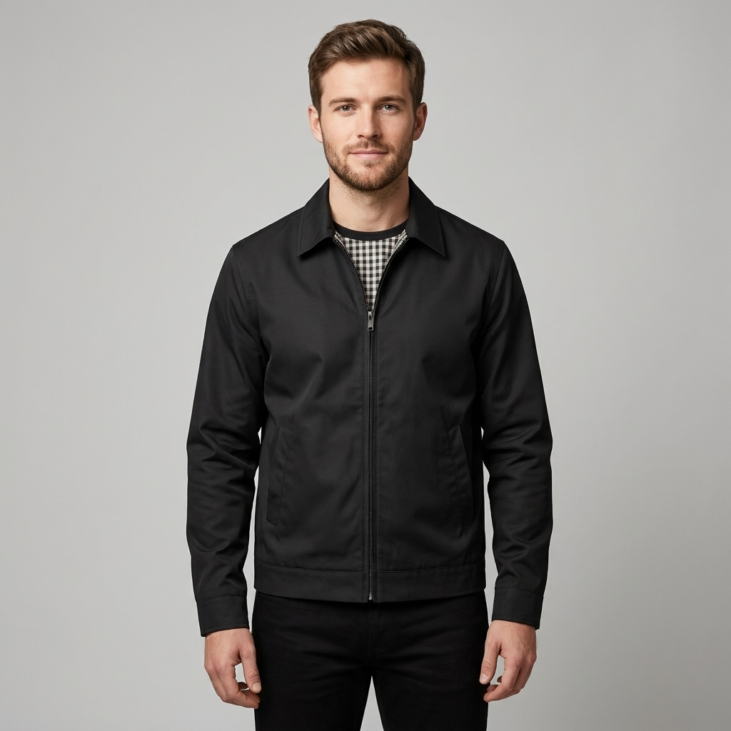 Casual men's jacket in a slim fit with a zipper - J&B; - 7 - Elvaroza.com