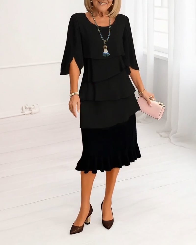 Renate – Elegant Comfort Ruffle Dress - Image 2