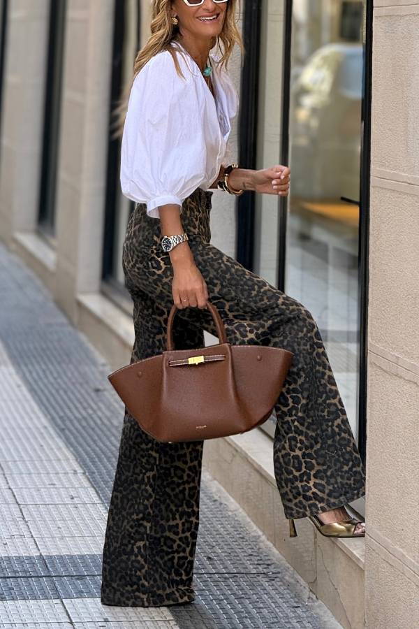 Charlotte –  Wild Feel leopard High Waist Wide Leg Trousers - Image 3