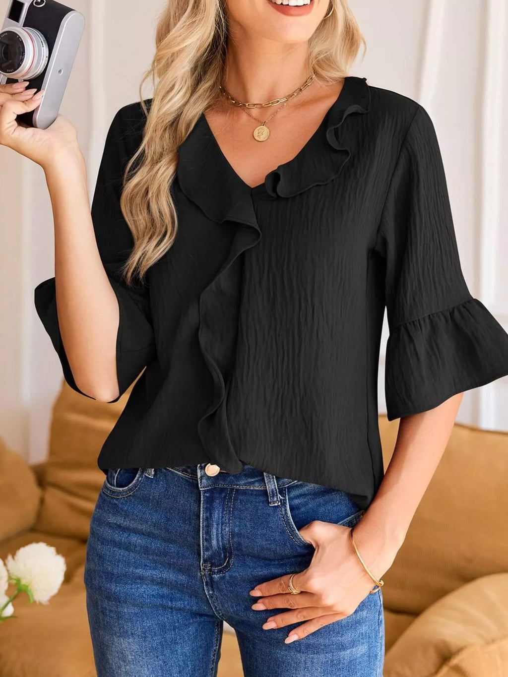 Annika – Ruffled Elegance Blouse - Image 9