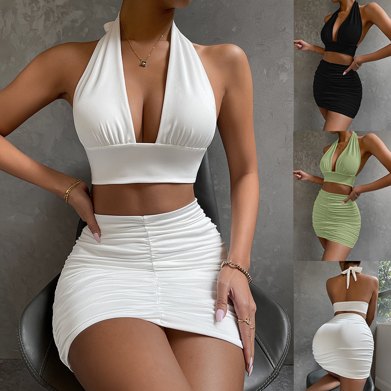 Charlotte – Halter Lace-up Hip Top Dress - Image 1
