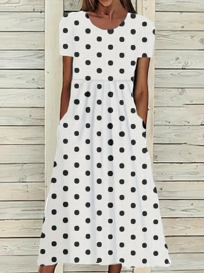 Maxi Dress Women with Polka Dots and Flattering Fit - Image 3