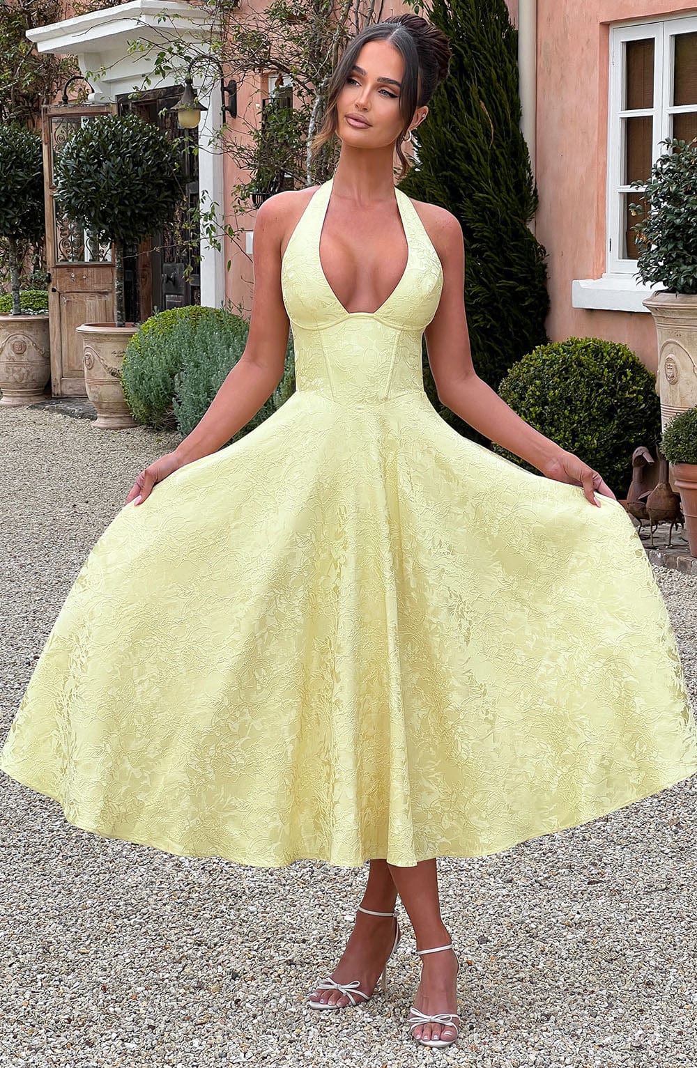 Midi Dress Women's Halter Neckline Flattering Fit - Image 15