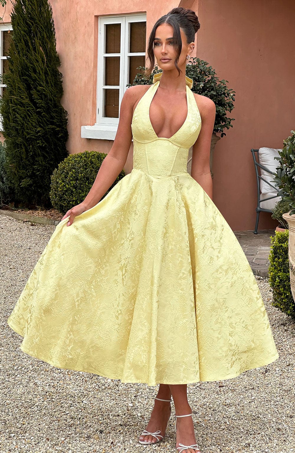Midi Dress Women's Halter Neckline Flattering Fit - Image 13