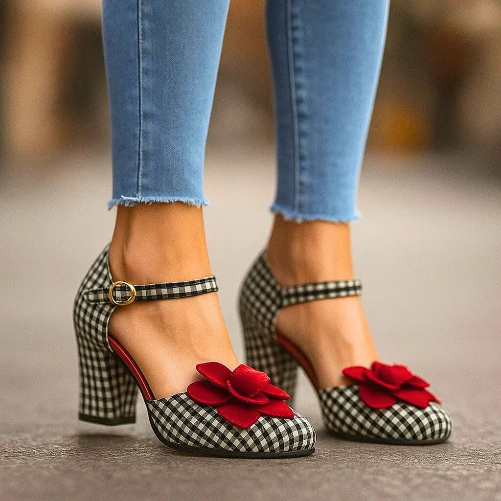 Aurora – Round Toe And A Single Strap Heels - Image 5