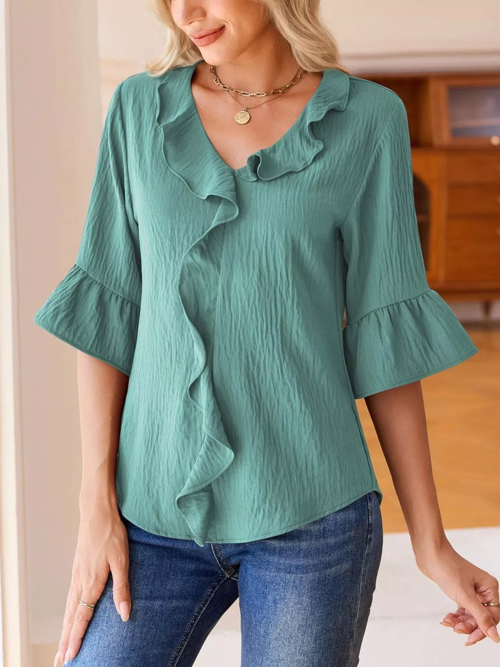 Annika – Ruffled Elegance Blouse - Image 16