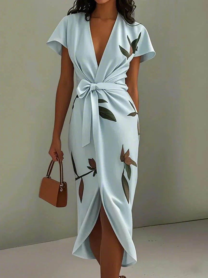 Karina – Women Floral Print Wrap Dress - Image 2