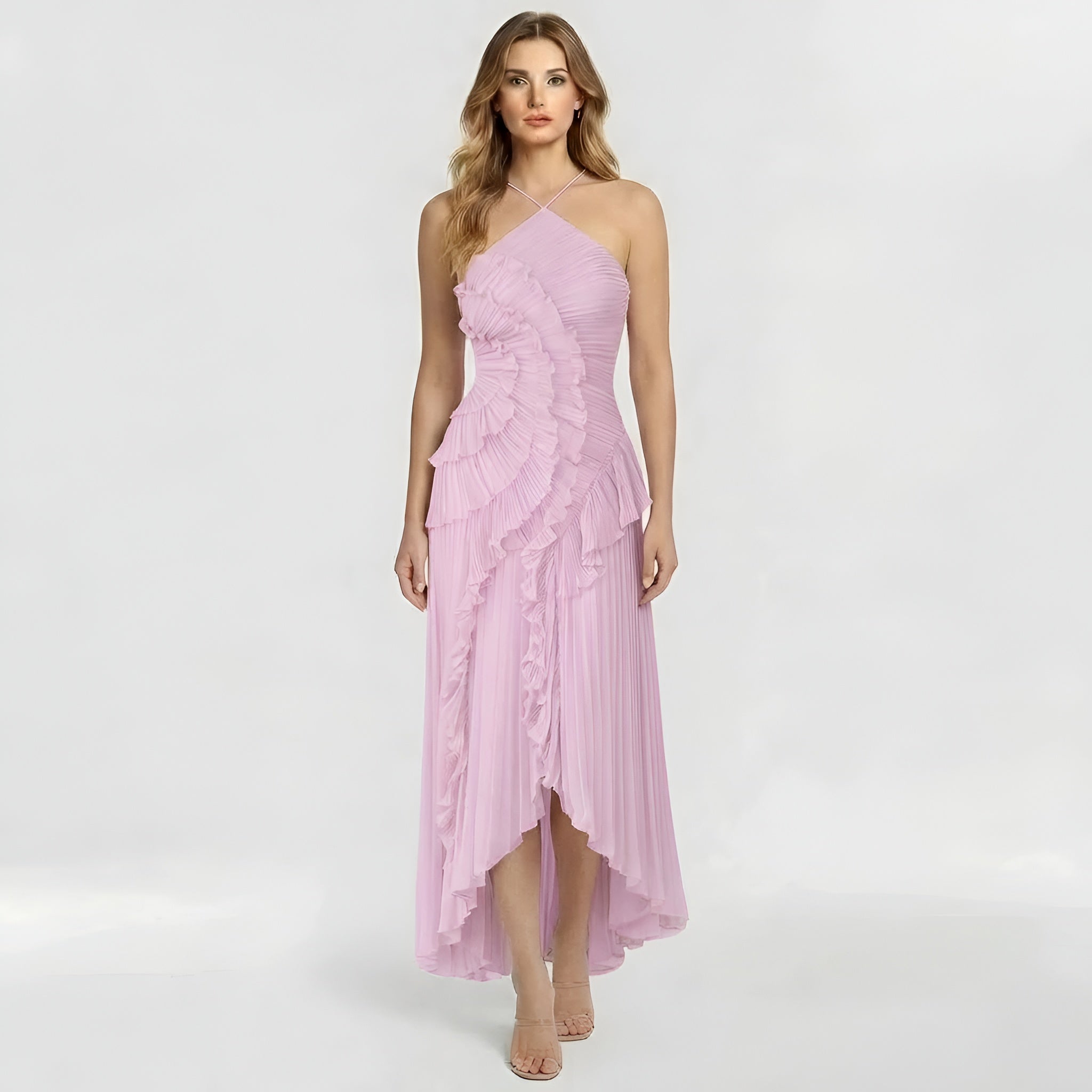 Stella – Women Pleated Ruffle Maxi Dress - Image 4