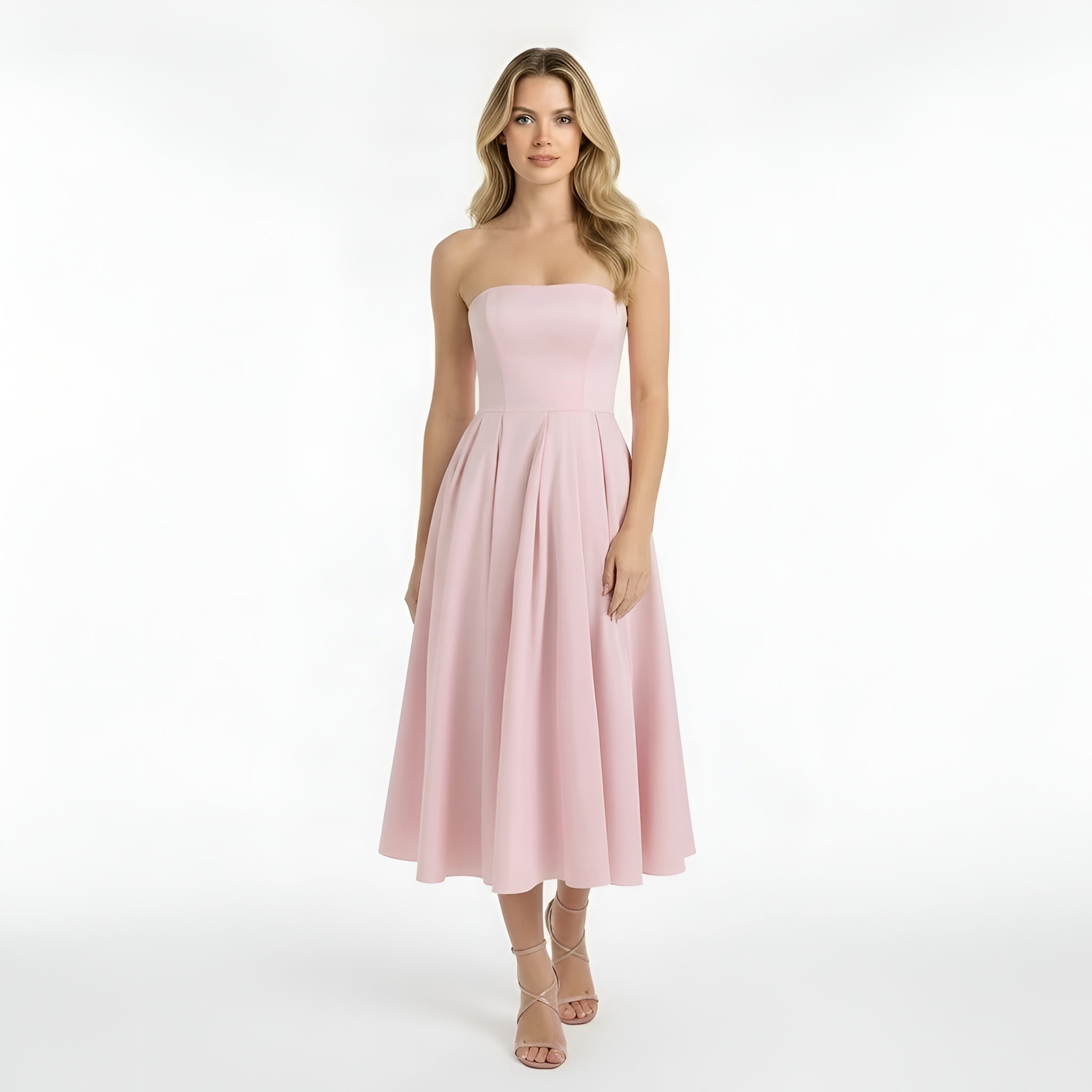 Aurora – Women Strapless Midi Dress - Image 3