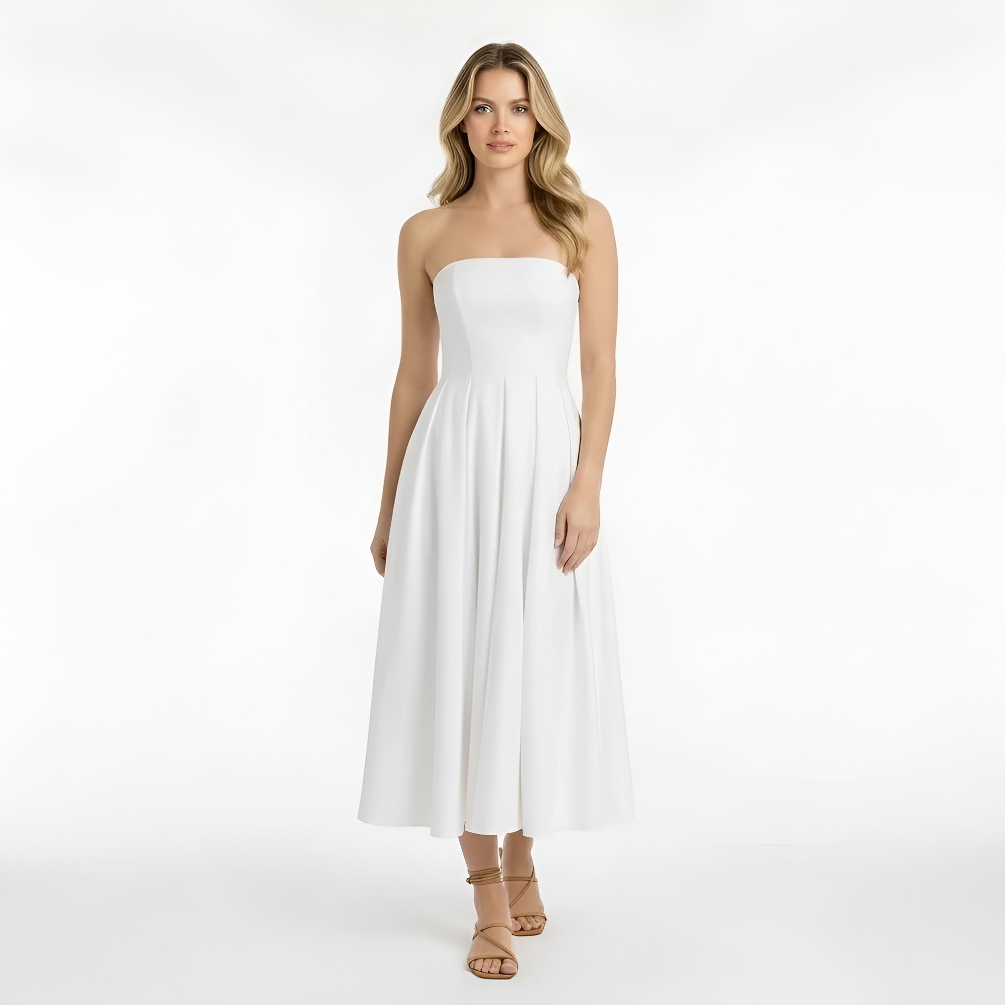 Aurora – Women Strapless Midi Dress - Image 4