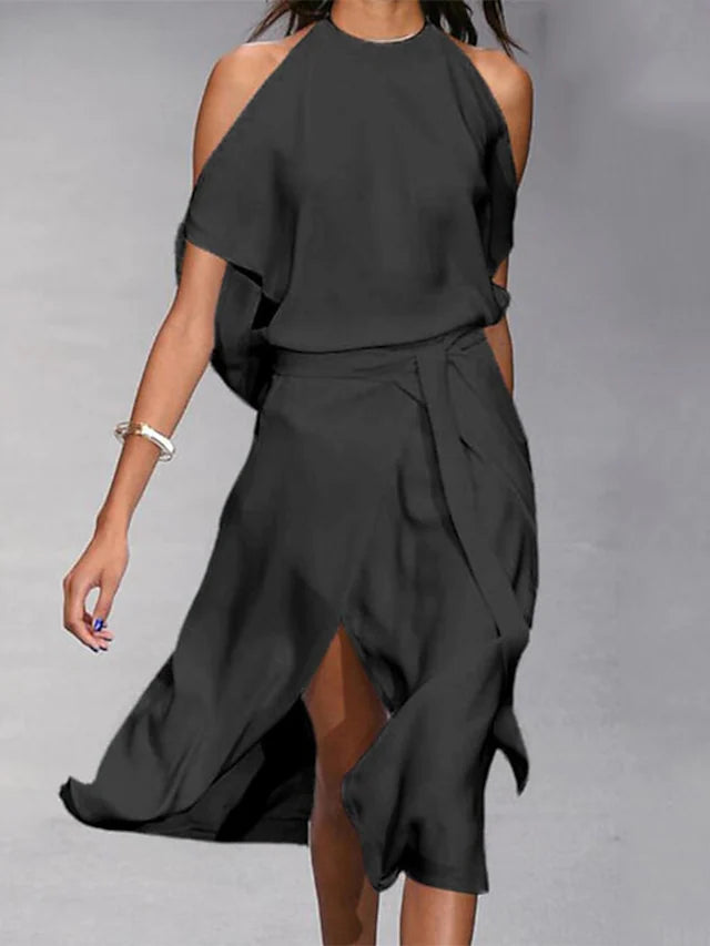 Grace – Women Elegant Halter Neck Dress - Image 2