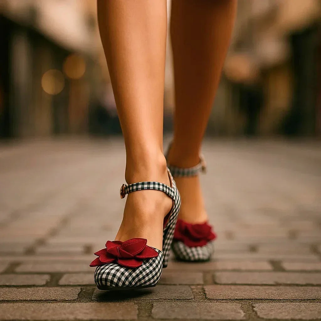 Aurora – Round Toe And A Single Strap Heels - Image 3