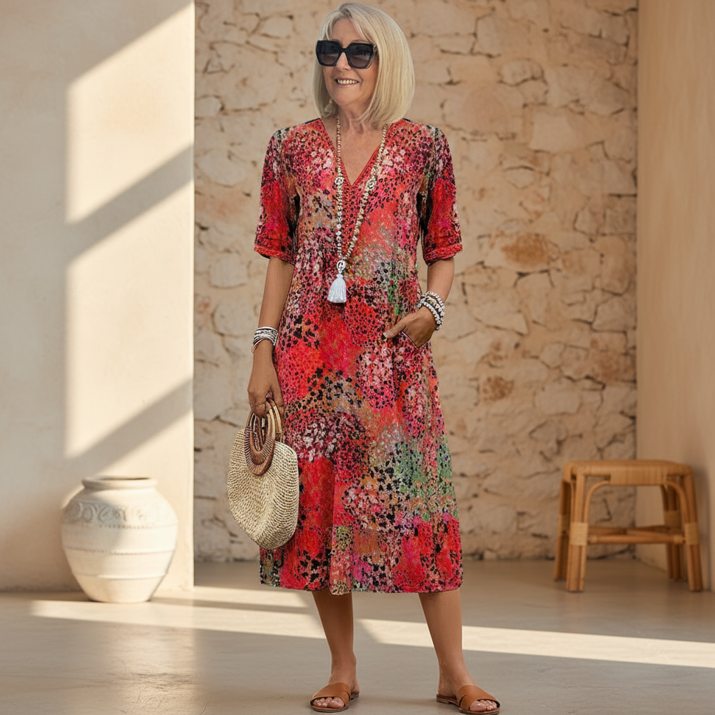 Erika – Vibrant Pattern Dress - Image 1