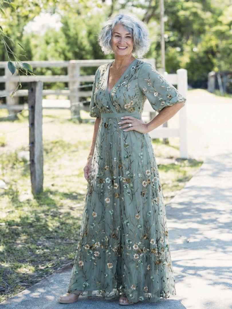 Isabella – Elegantes Blumenkleid mit V-Ausschnitt für Damen - Image 8