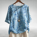 Ella – Women Leaf Print Blouse - Image 1