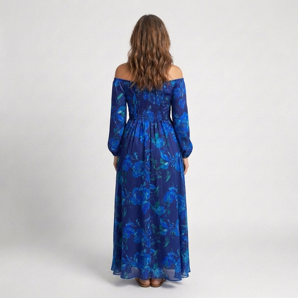Alina – Elegantes schulterfreies Maxikleid für Damen - Image 3